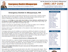 Tablet Screenshot of dentalemergencyalbuquerque.com